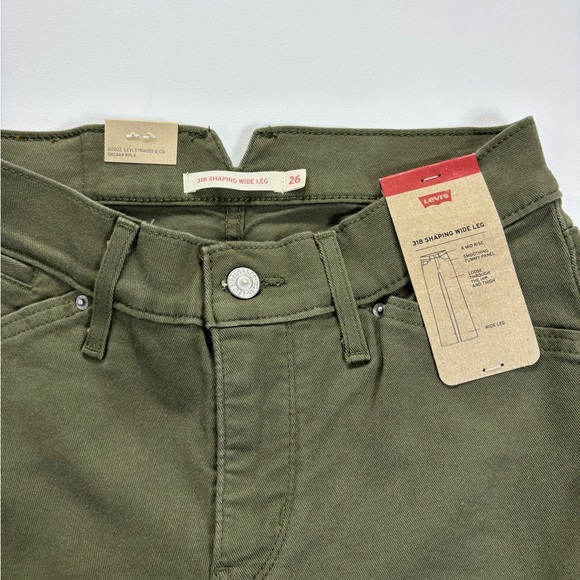 Levi's Olive Green Flare & Wide Leg Jeans - Picture 11 of 12